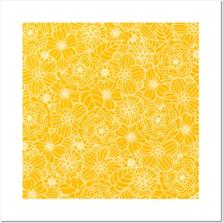 Flower pattern (yellow) Posters and Art